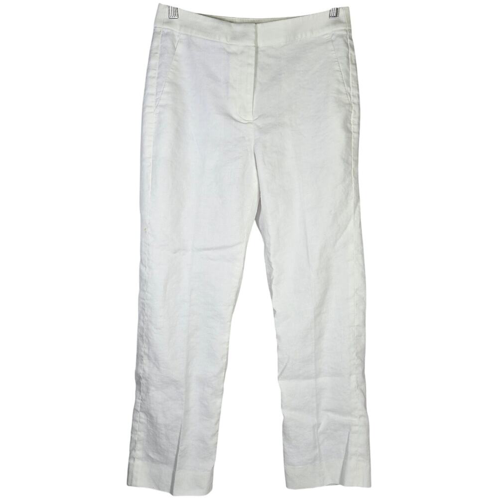 J. Crew Kate straight-leg pant in stretch linen blend White 2 BF407‎